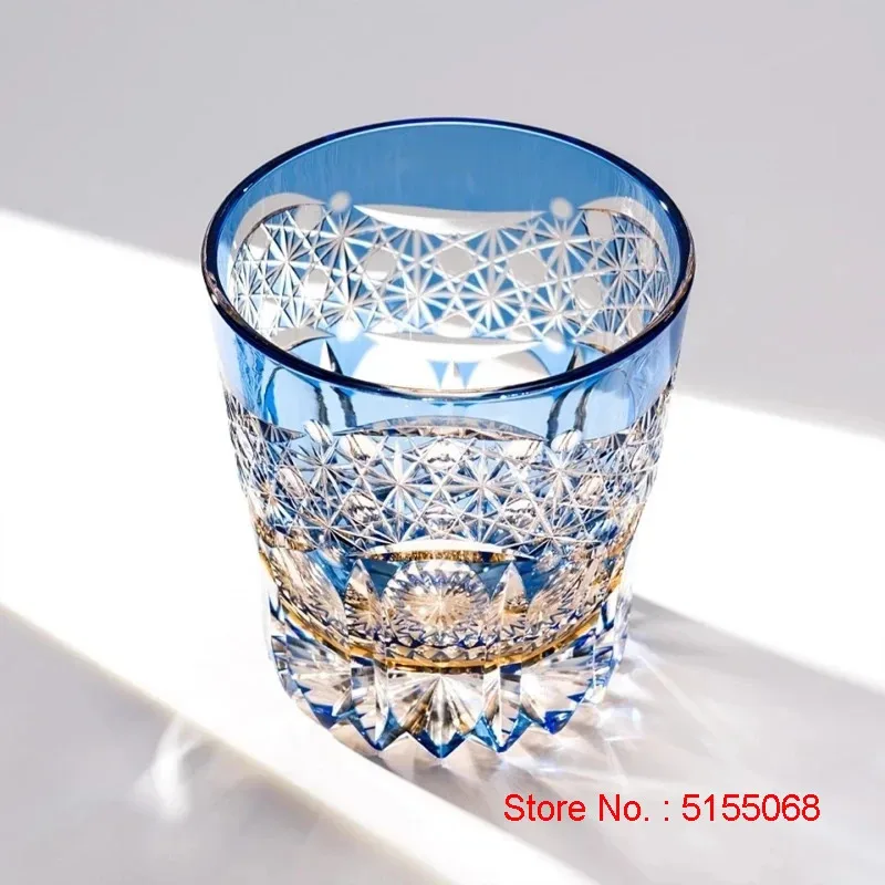 Whisky Wine Cup Dawn First Light Edo Kiriko Japan Royal Exclusive Deep Engrave Crystal Glass High End Gift Liquor Brandy Snifter