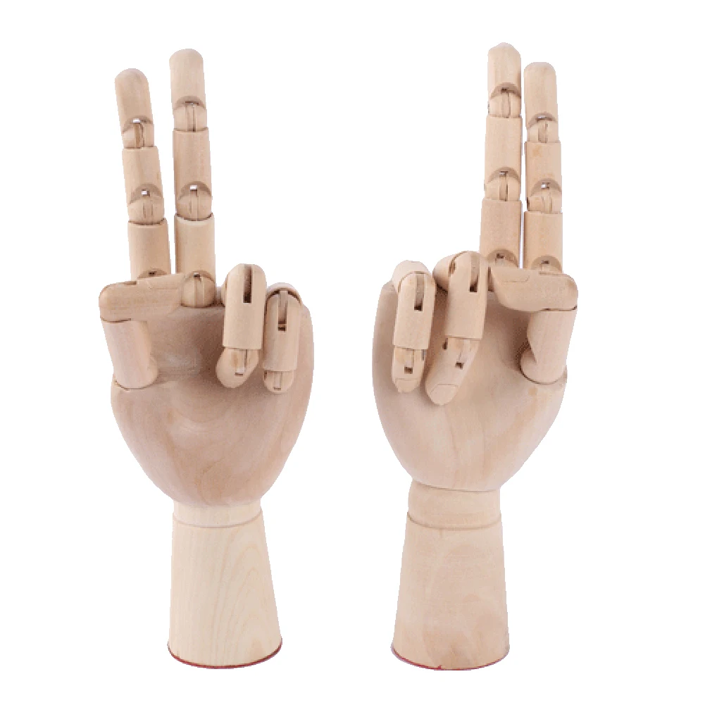 

1pcs Human Artist Model Wooden Hand Drawing Sketch Ornaments Mannequin Hand Movable Limbs Minatures Decor For Home Kids Toys