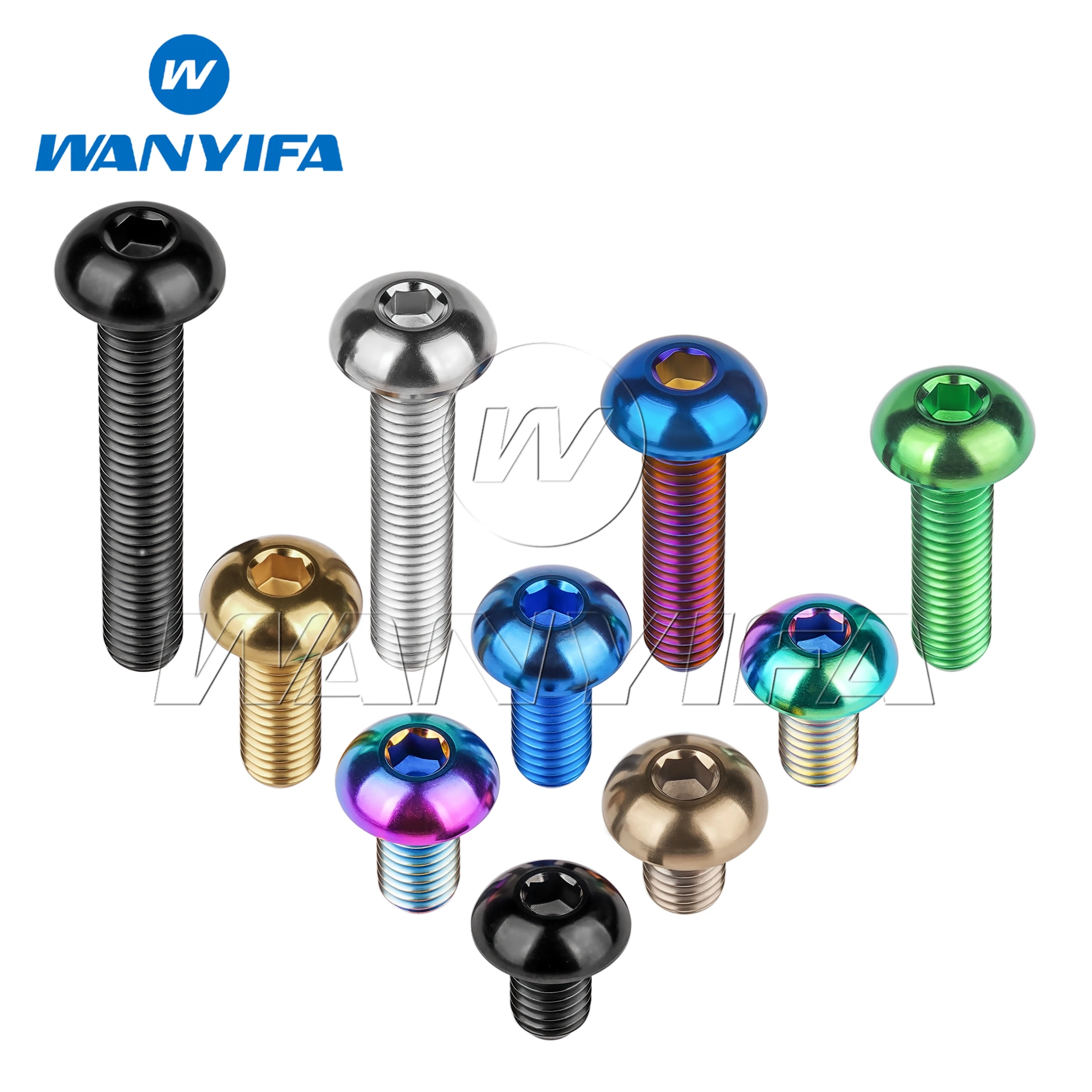 Wanyifa Titanium Bolt M5x8 10 12 15 18 20 25 30mm Allen Key for Bicycle Bottle Cage Cycling Bike Water Bottle Holder Ti Screws