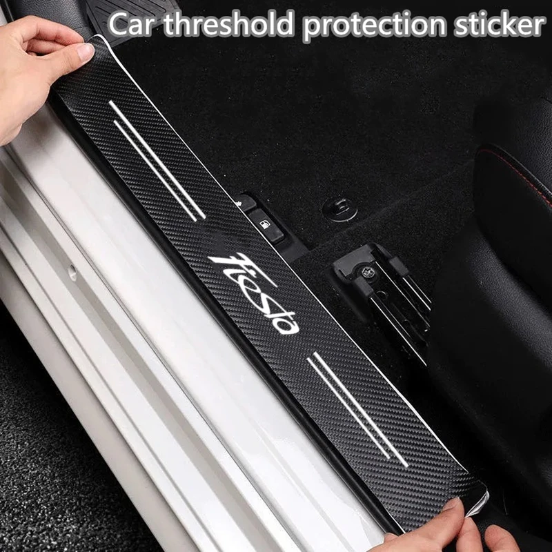 

60X7CM Carbon Fiber Car Door Threshold Protective Sticker for Ford Fiesta 2008 2009 2010 2011 2012 2013 2014 2015 2016