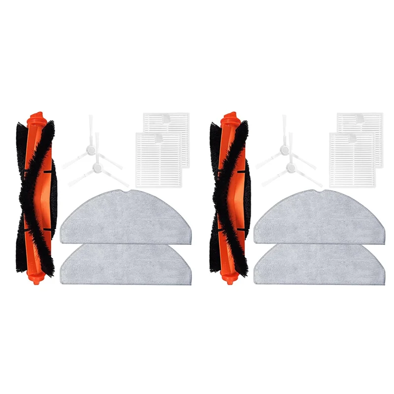 M04k 2 conjuntos para xiaomi robô aspirador de pó s20/d106 peças principal escova lateral filtro hepa mop pano peças reposição kit
