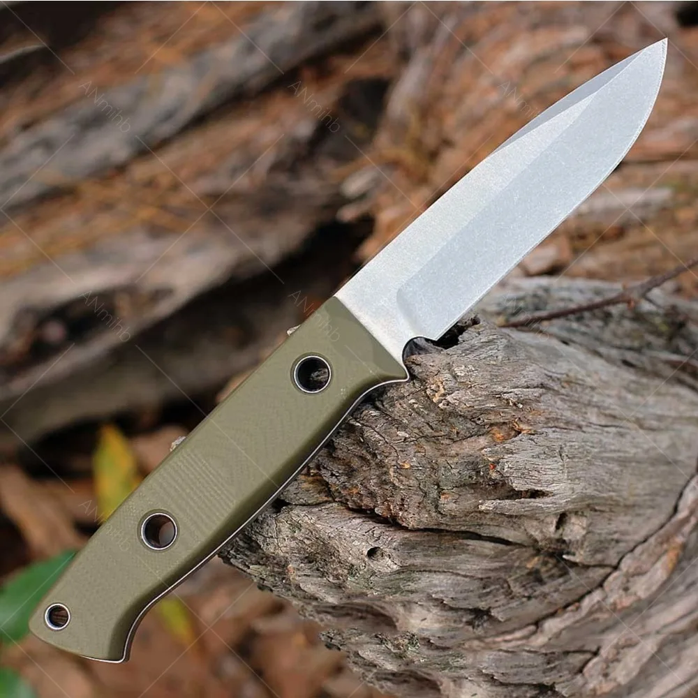 固定刃ナイフ-s30v鋼-odグリーン-g10ハンドル-レザーシース付き-アウトドア-ロッククライミング-フィッシング-ストレートナイフ-edc