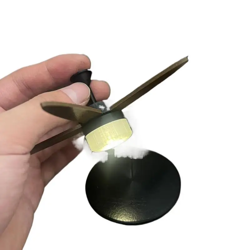 Miniature Ceiling Fan with LED Light 1/12, Vintage Working Metal Resin Dollhouse Model for Box Shadow Box Photography Props Gift view 6