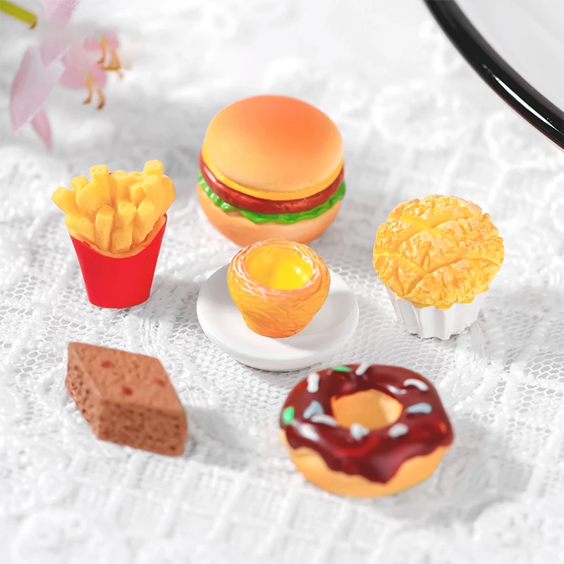 Kitchen Food Toy Simulation Kitchenware Play DIY Emulated Hamburger Cake Bread Buns Donuts Tableware Decoration Children Kid Toy