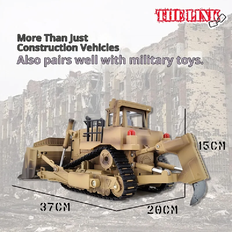 Huina Delin коллатуты с бульдозером инженера D9R Desert Yellow 1:18, многофункциональный пульт дистанционного управления, инженерный автомобиль, подарок
