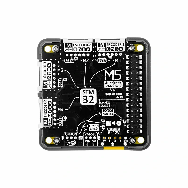 M5Stack Official 4-Channel Encoder Motor Driver Module (STM32F030) v1.1