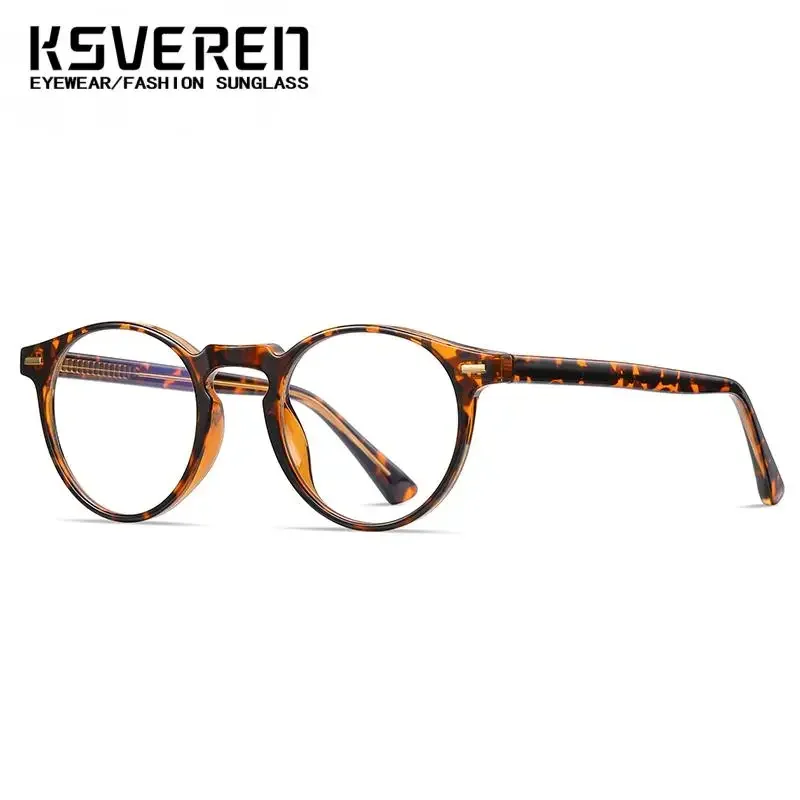 KSVEREN Blue Light Blocking Reading Glasses TR90 Frame Prescription Optical Eyeglasses Frame for Women Retro Computer Glasses