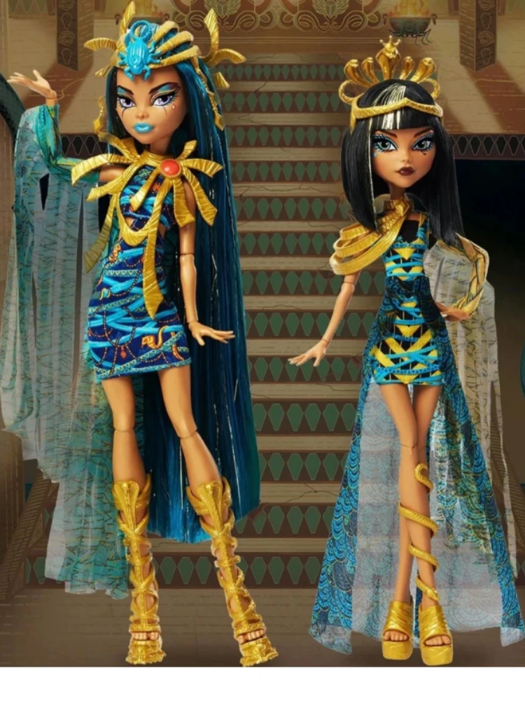 New Surprise Doll Monster High Mummy Majesties Cleo and Nefera  De Nile Two-Pack Toy Set Gifts for Girls