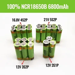 2024 New original 3S 3S2P 12V 16.8V 21V 25V Battery Pack NCR18650B 6800mah 20A Discharge Current for shura screwdriver battery