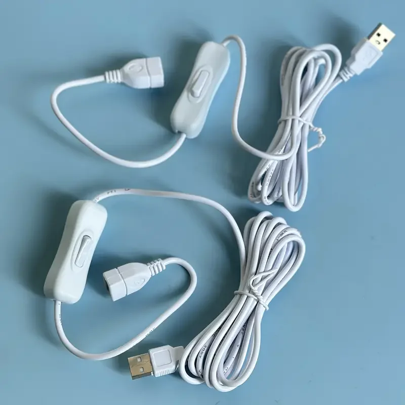 USB Extension Cable with ON/Off Switch 2 Meters Length Male to Female USB Cable with Power Control
