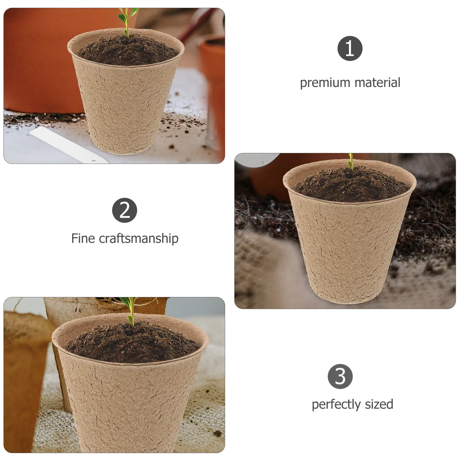 110Pcs Nursery Seedlings Pots Biodegradable Pulp Plant Starter Pots Kit Transplant Seedlings Pot Garden Germination Kit