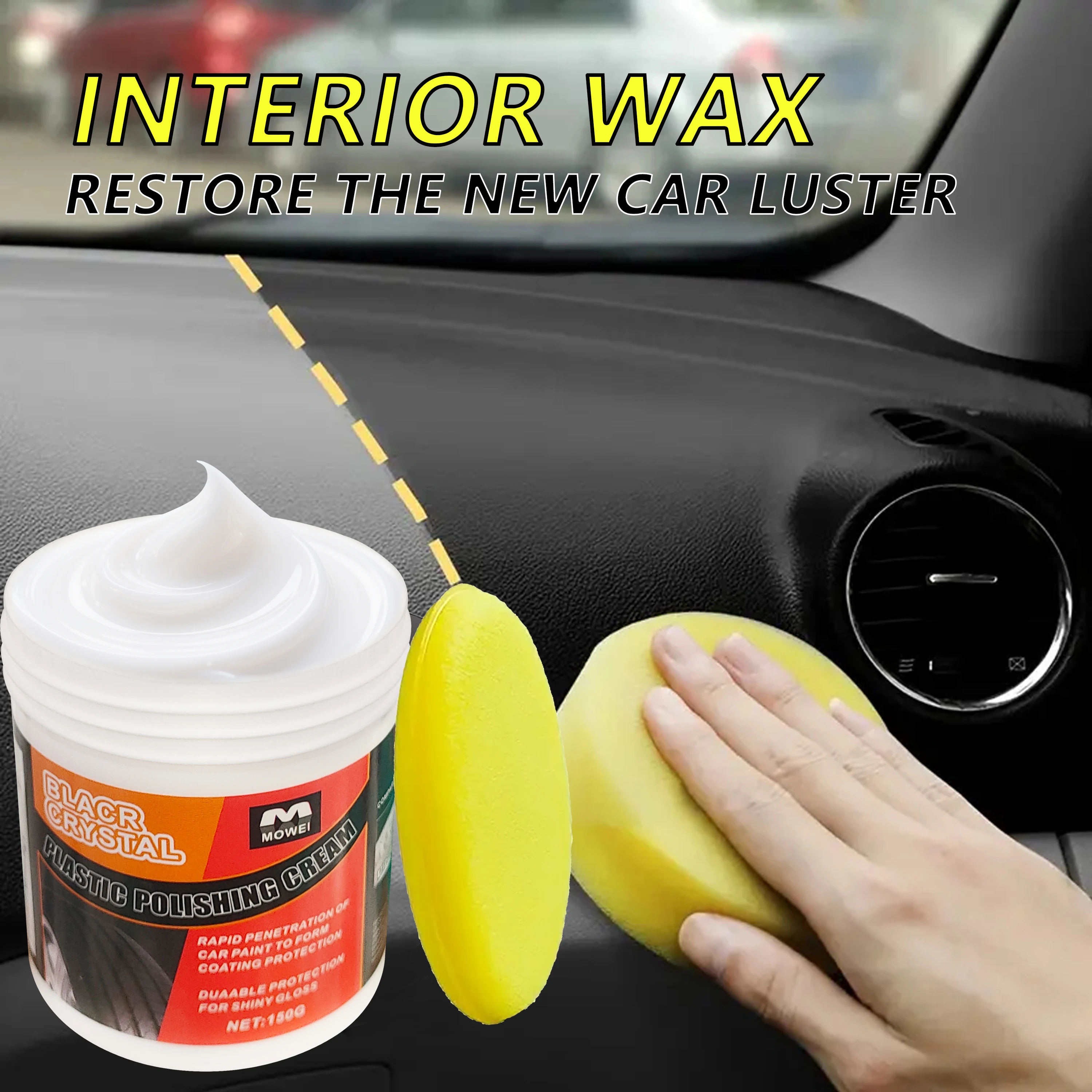 Plastic Trim Dressing Cream - Car Seat & Tire Refurbishment Paste, Dashboard & Instrument Panel Restorer, Non-Electric and