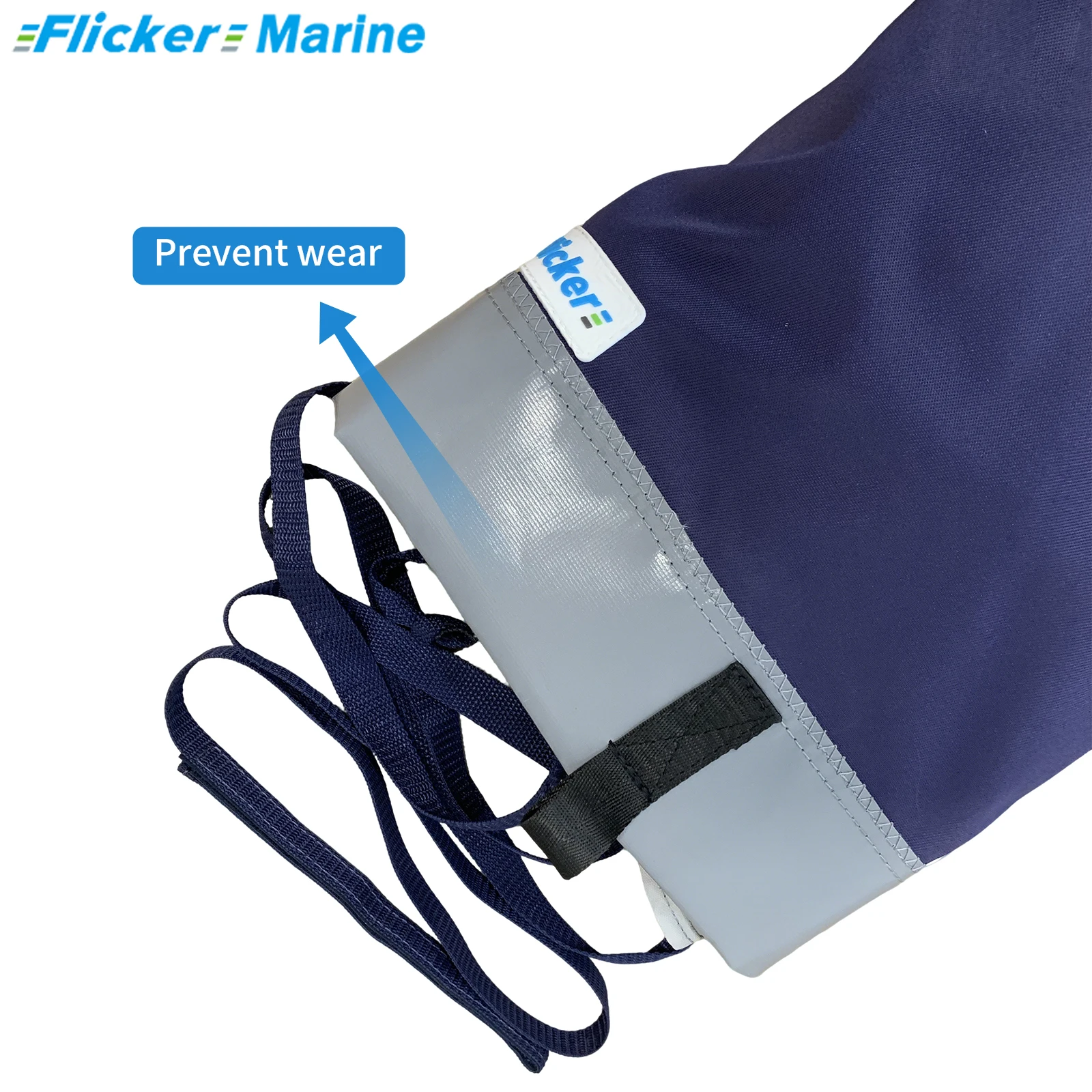 flicker Marine Jib Sail Cover Waterproof UV Protection Anti-Chafe Sail Cover Heavy Duty Reinforced Sail Protector Multiple Sizes
