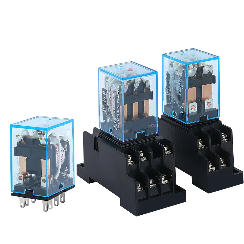 Middle Relay 24V Dc 220V Ac 12Vhh52P Small Electromagnetic Relay 8 Feet 14 Feet with Base My2Nj Small Intermediate Relay Hh52P/53P/54P with Light Ac220V Dc24V