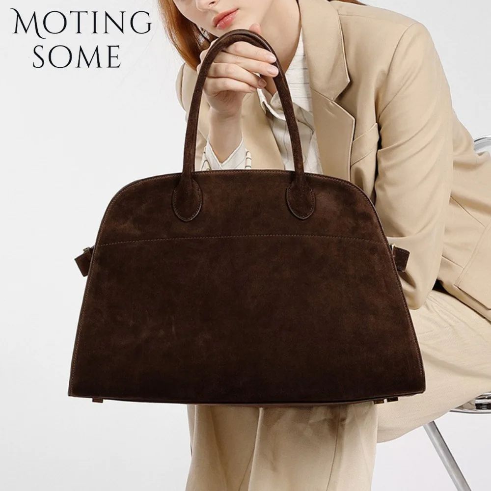 

Сумка-тоут MOTINGSOME из замши, вместительная, минималистичная, женская, новинка 2026 года, роскошная дизайнерская сумка из натуральной матовой кожи
