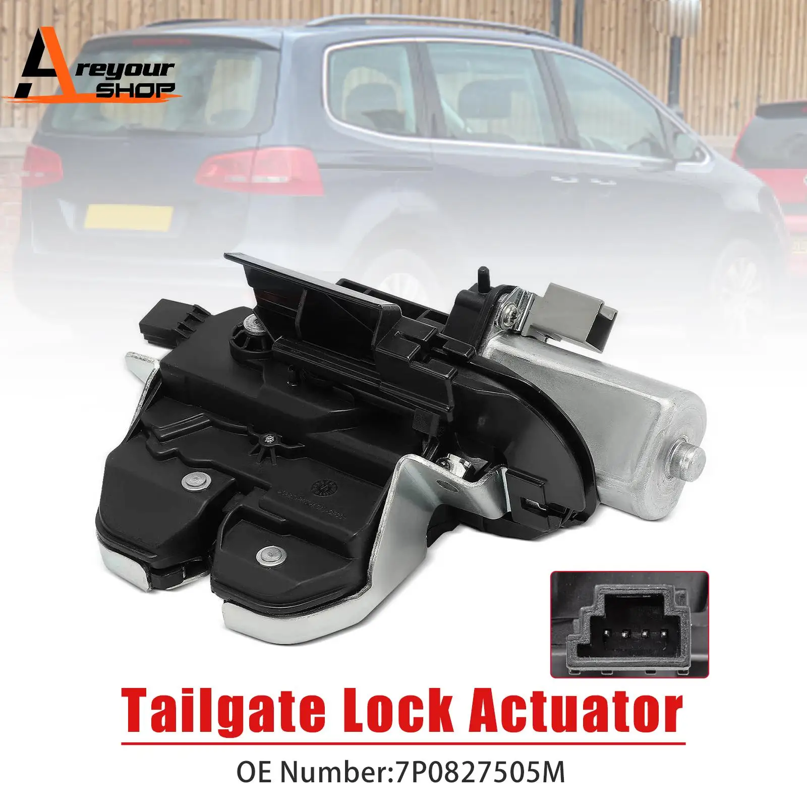 

Areyourshop Tailgate Lock Actuator 7P0827505M for VW Sharan 7N1 7N2 Seat Alhambra 710 711