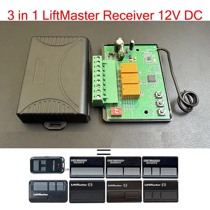 

Receptor Liftmaster Receiver Control for Electric Gate 12V DC 373LM 893LM 893MAX 891LM 890MAX 371LM 971LM 973LM 310MHz 390MHz