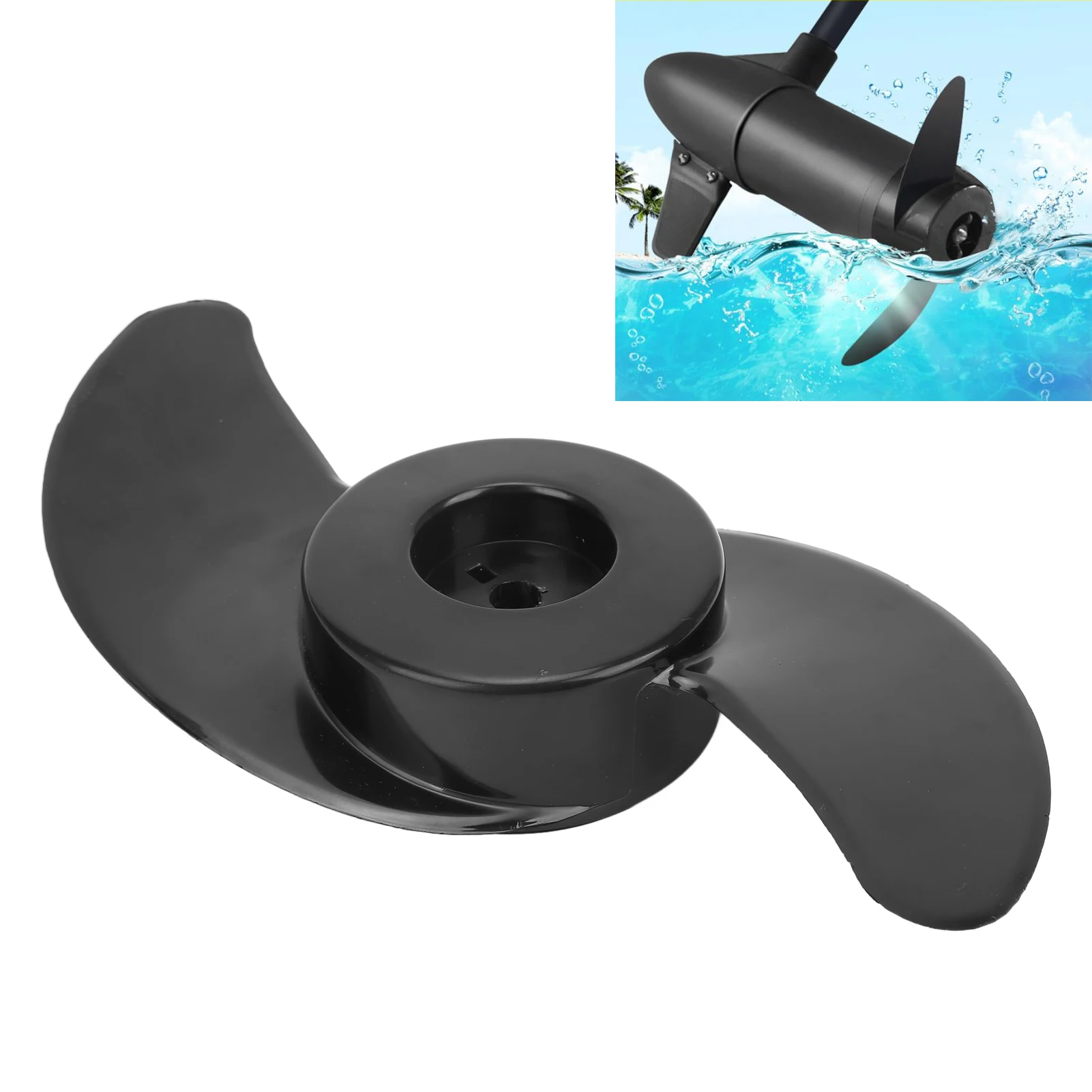 12V 24V 2 Blades Boat Engine Propeller Kit Electric Trolling Motor Parts for 50lb 60lb 68lb 88lb Outboard