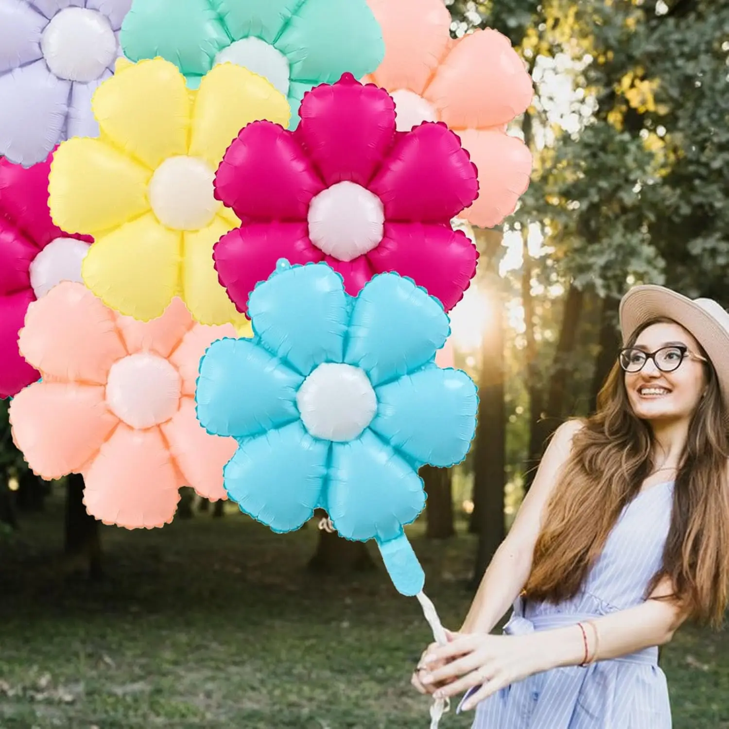 Süßigkeiten Gänseblümchen Blumenballon Sonnenblumen Thema Aluminiumfolie Ballon Geburtstag Party Dusche Hochzeit Dekoration Blumenballon – Detail 5