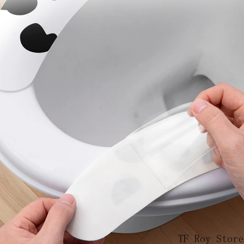 Cartoon Panda Toilet Sticker Toilet Mat Reuseable Washable WC Toilet Sticky Seat Pad Bathroom Warmer Seat Lid Cover Universal