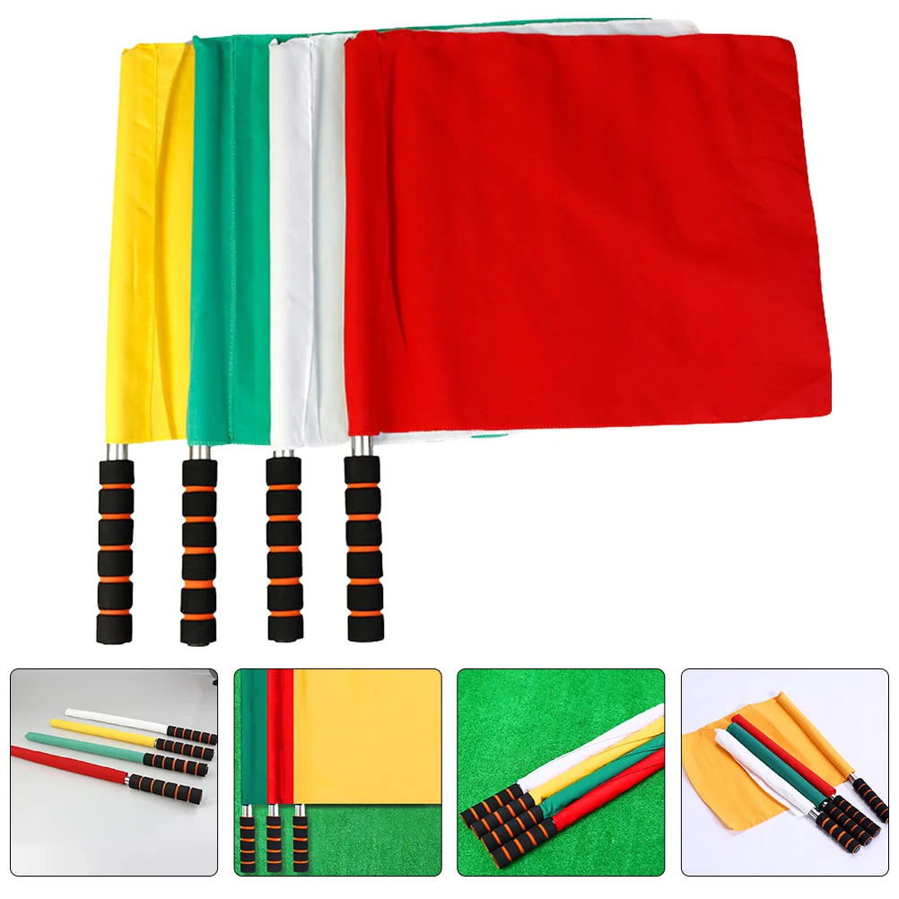 

4 Pcs Referee Flag Football Match Signal Flags Hand Waving Sports Equipment Small