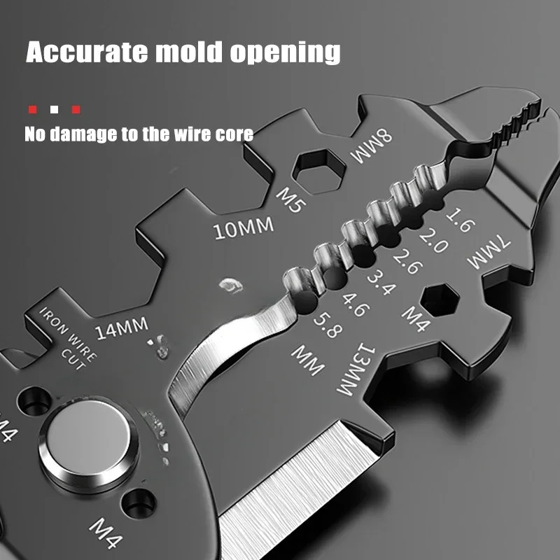 Imagem -04 - Multifuncional Wire Stripper Alicate Eletricista Wire Termin Crimping Tool Cortador de Cabo de Rede Doméstica 25 em Extrator