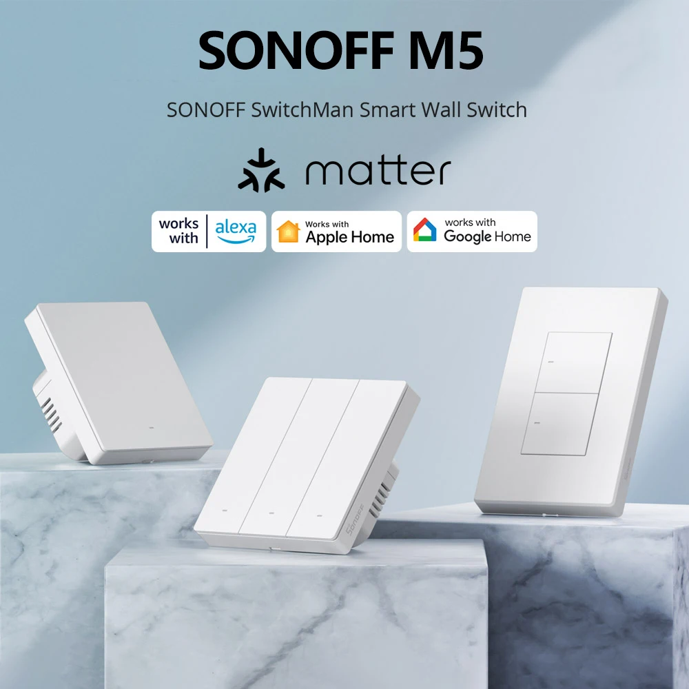 SONOFF M5 Matter Wifi Smart Wall Press Button Switch Smart Home EU US Homekit Switch tramite eWelink APP controllo vocale Alexa Google