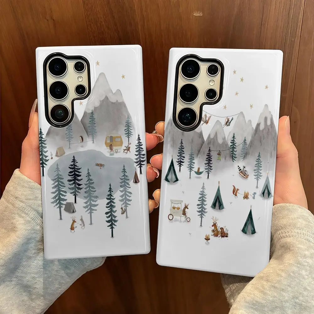 

Urchin Leisure Phone Case For Samsung S25 Film Shell Luxury GalaxyS24Ultra 23plus S22 21 A56 36 26 16 Double layer Cover