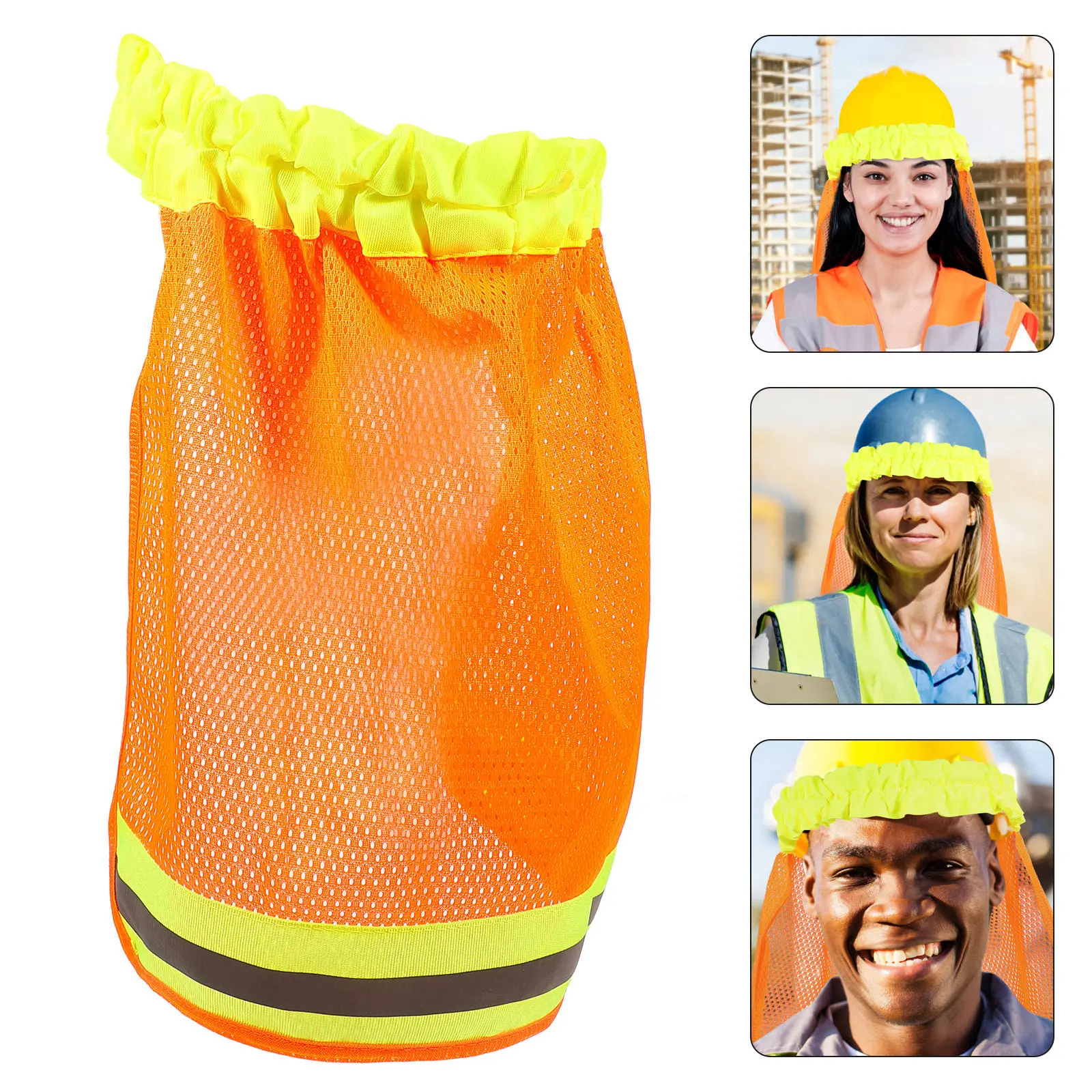 

Reflective Hard Hat Neck Shade Breathable Polyester Hard Hat Sun Shade Outdoor Construction Worker Safety Visor Brim