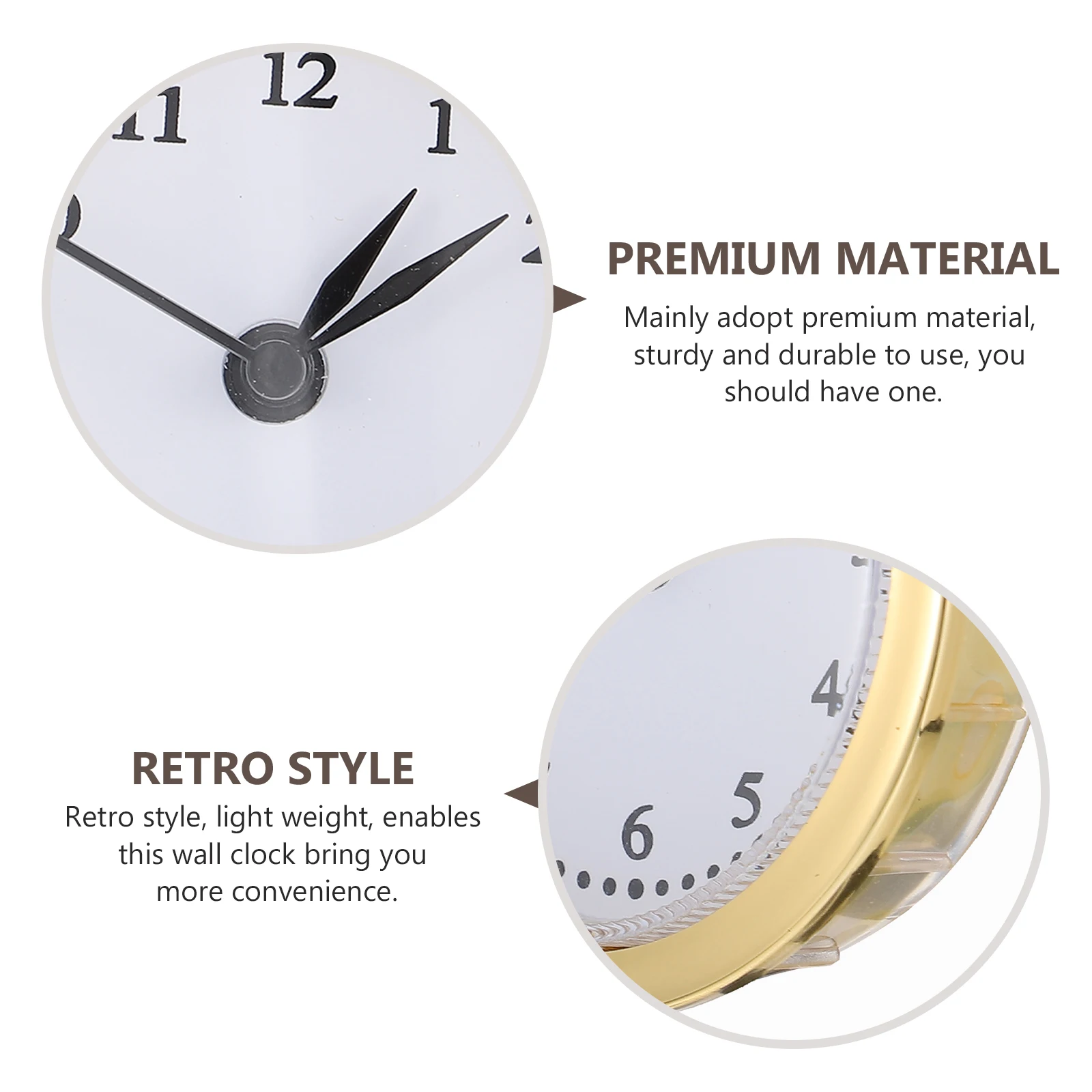 

Quartz Clock Insert Small Wall Clock Retro Style Decorative Replacement Number Design Compact Size for Wall Decoration Gift