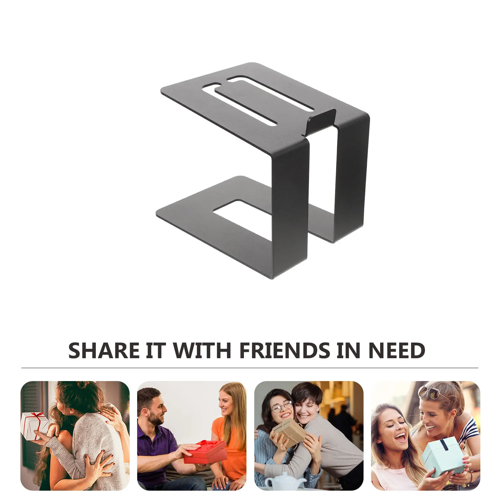 

1pcs Universal Speaker Bracket Black Metal Stand For Desktop Sound Speaker Storage Riser Anti-Vibration Design