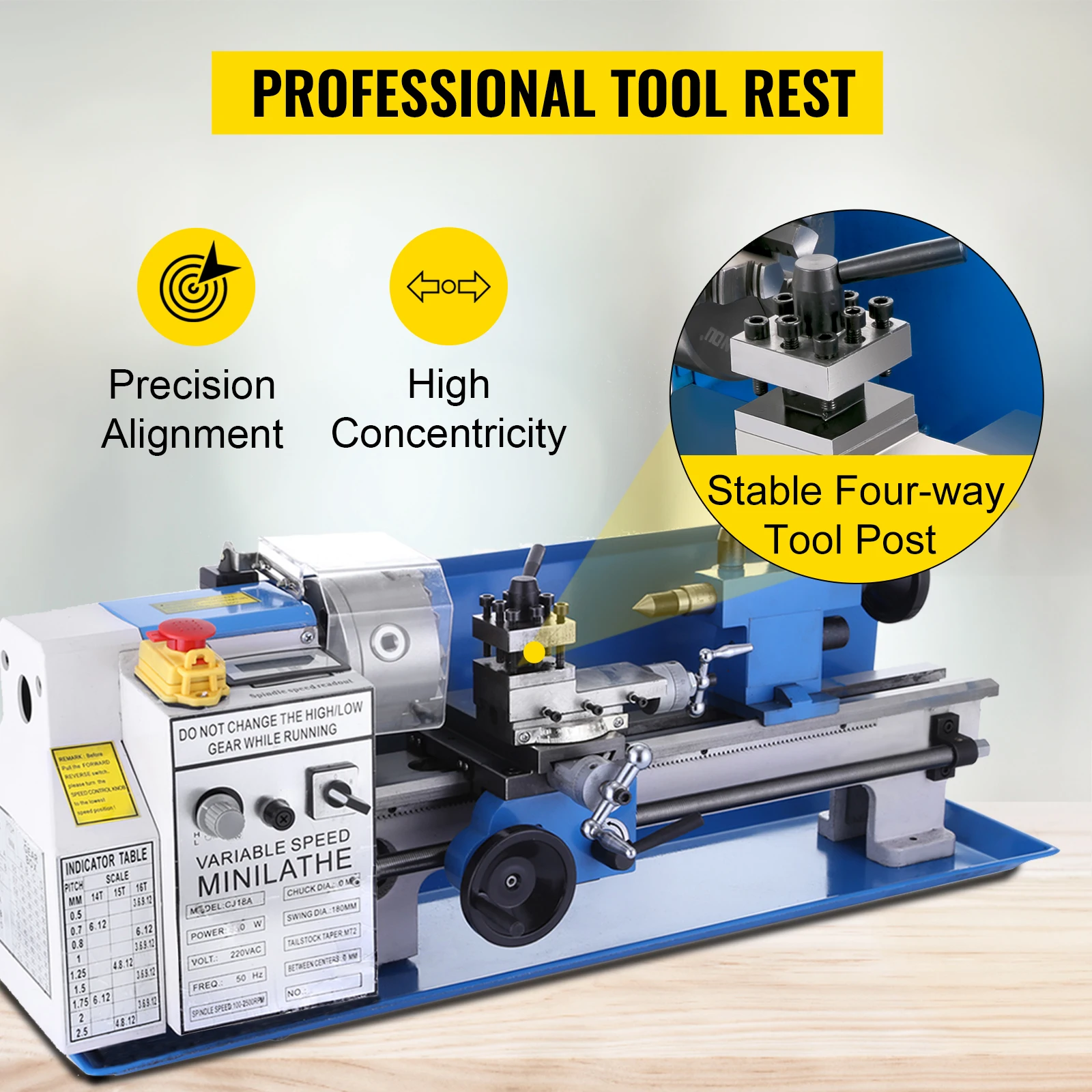 CJ18A 7x14 Mini Lathe Blue Accessory Package Tooling Bench Top Cutter