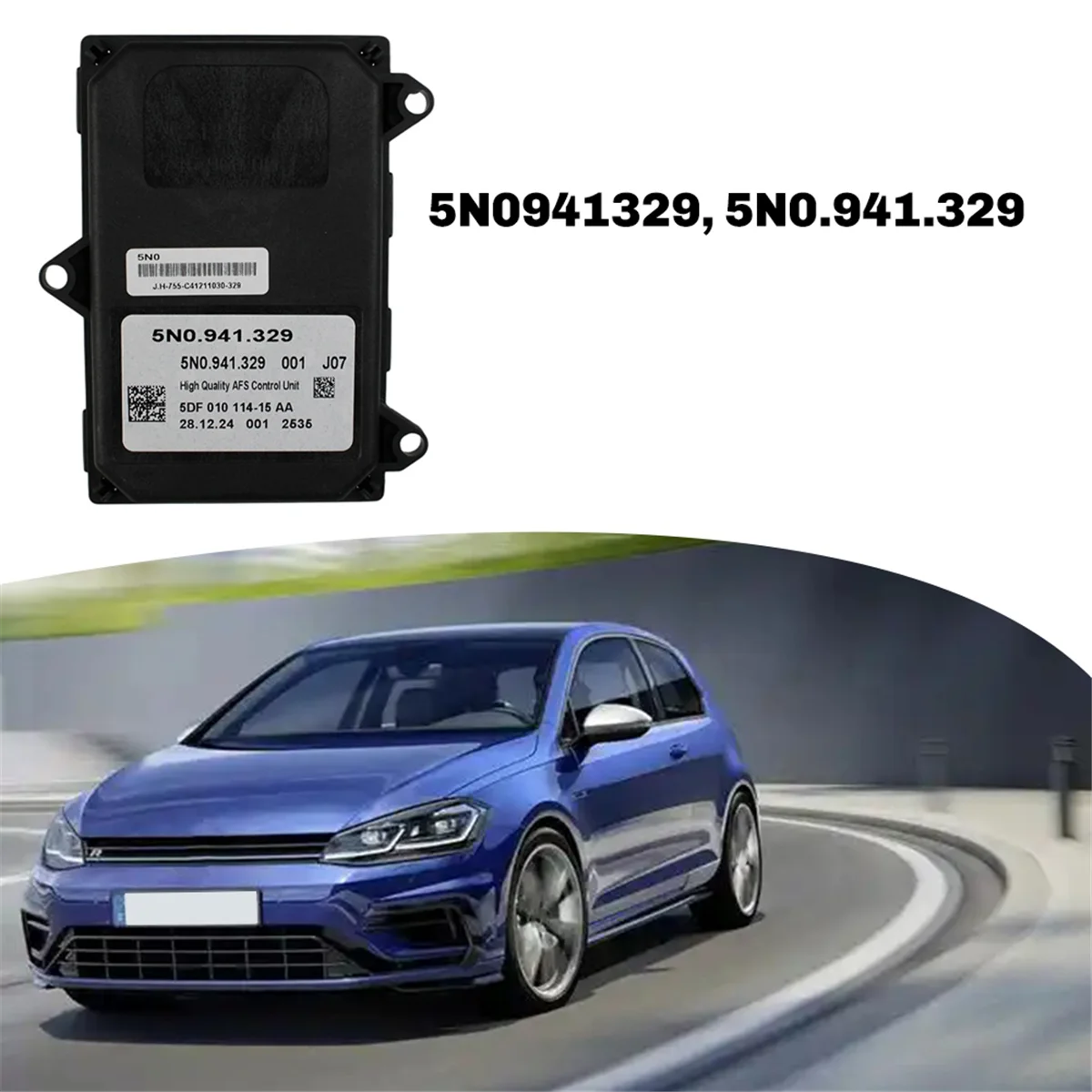 #527Y 5N0941329, 5N0.941.329 for Volkswagen Golf Jetta HID Xenon Headlight Ballast Control Module Light Follower Module (Black)