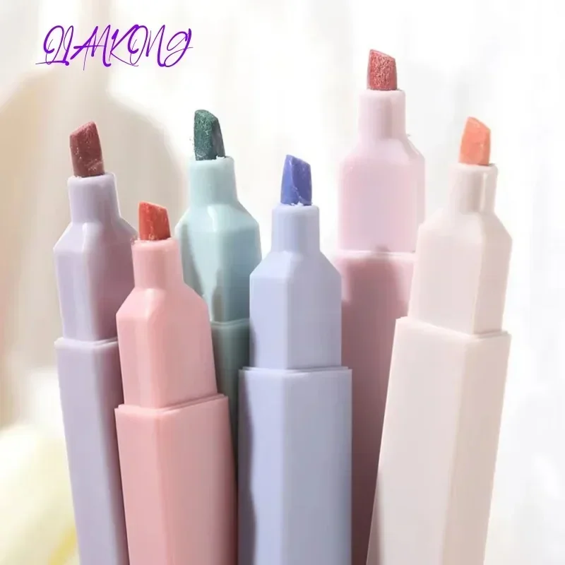 

2024 New Brief Style Pale Color Highlighter Fluorescent Pen Art Marker Stationery Highlighter Pastel School Office Supplies Gift