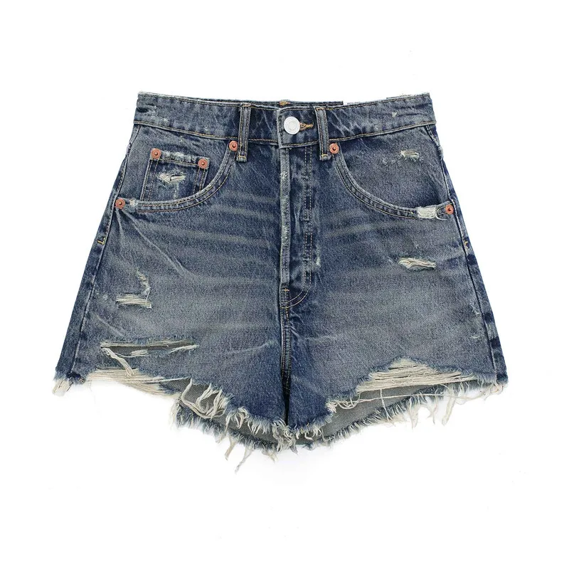 

2025 Ripped Denim Shorts for Women High Waisted Y2k Shorts Chic Basic Fashion Hot Pants Streetwear Summer NEW Blue Jean Shorts