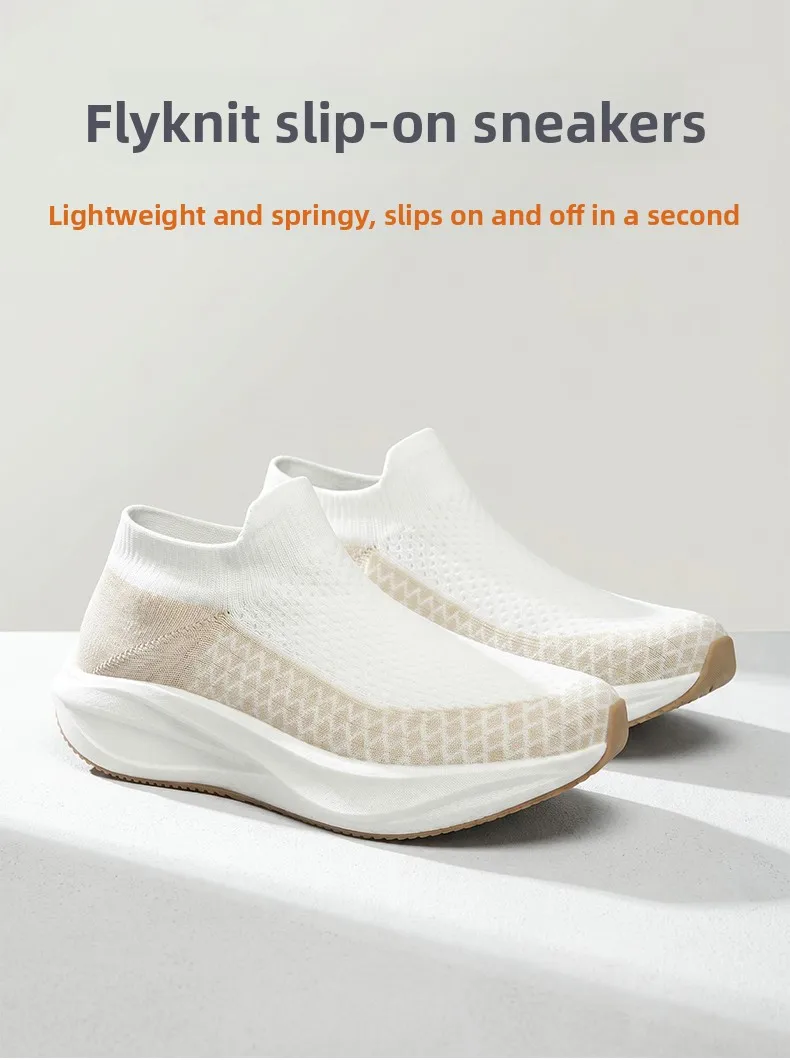Unisex Real Boost Sneaker mit dicker Sohle, Stretch-Strick, atmungsaktiv, Übergrößen, stoßdämpfend, Sportschuhe, Laufschuhe für Damen und Herren – Detail 6