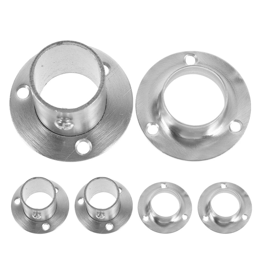 

6Pcs Stainless Steel Closet Rod Flange Base High Foot Fixed Mount Closet Rod Bracket Holder Pipe Mount