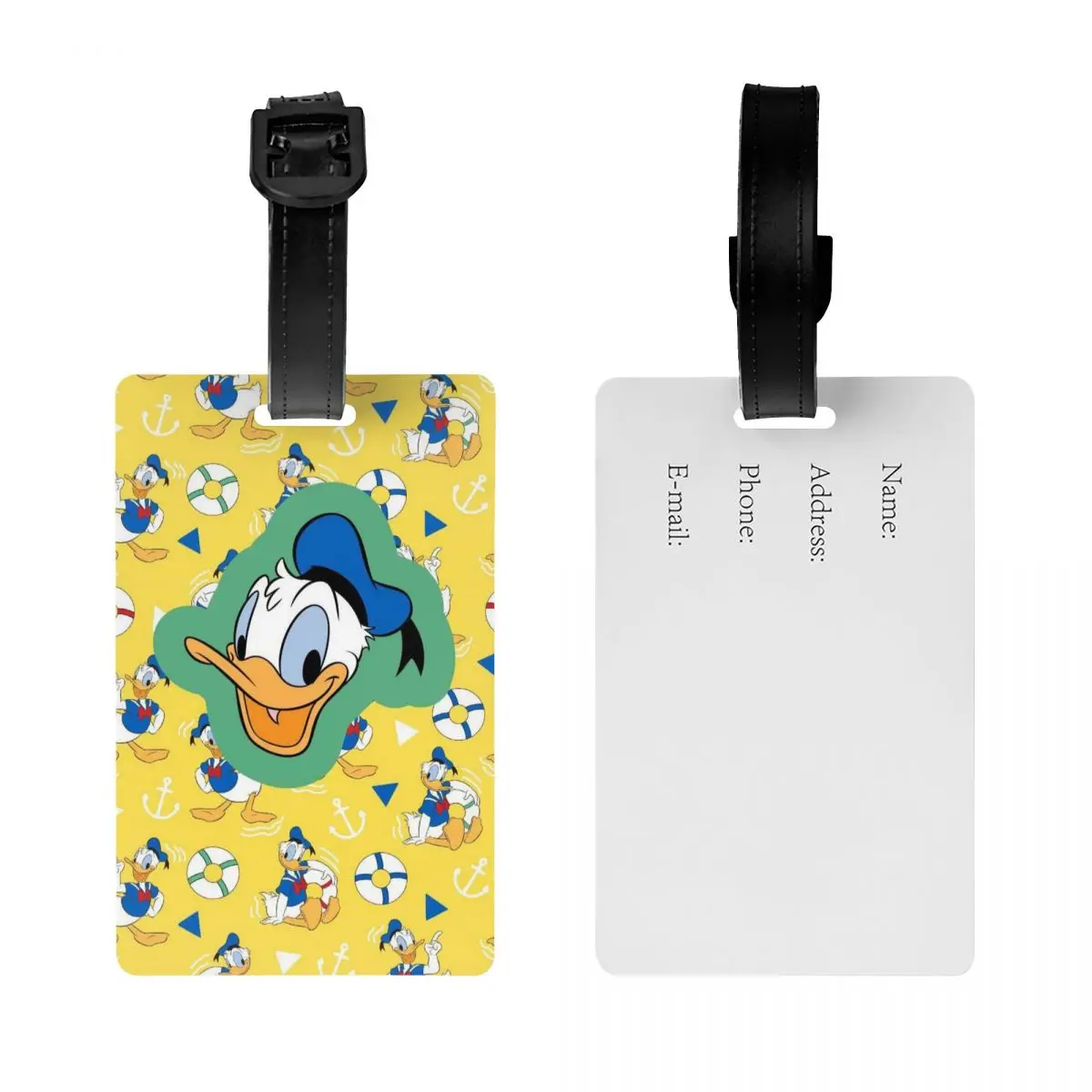 Custom Yellow Donald Luggage Tags Custom Baggage Tags Privacy Cover ID Label