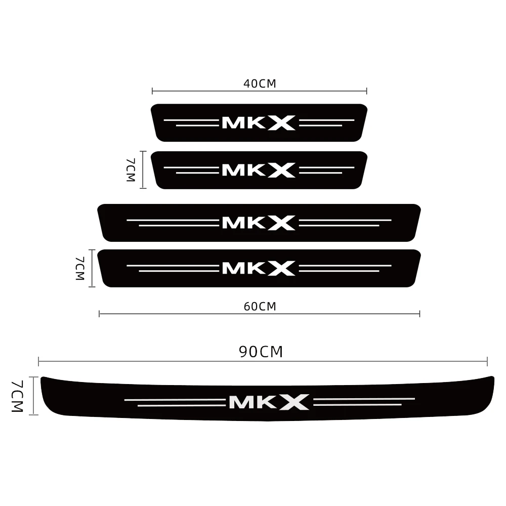 For Lincoln MKX MKS MKC MKT Car Door Threshold Rear Trunk Sill Carbon Fibre Kick Prevent Sticker Exterior Decoration Accessories