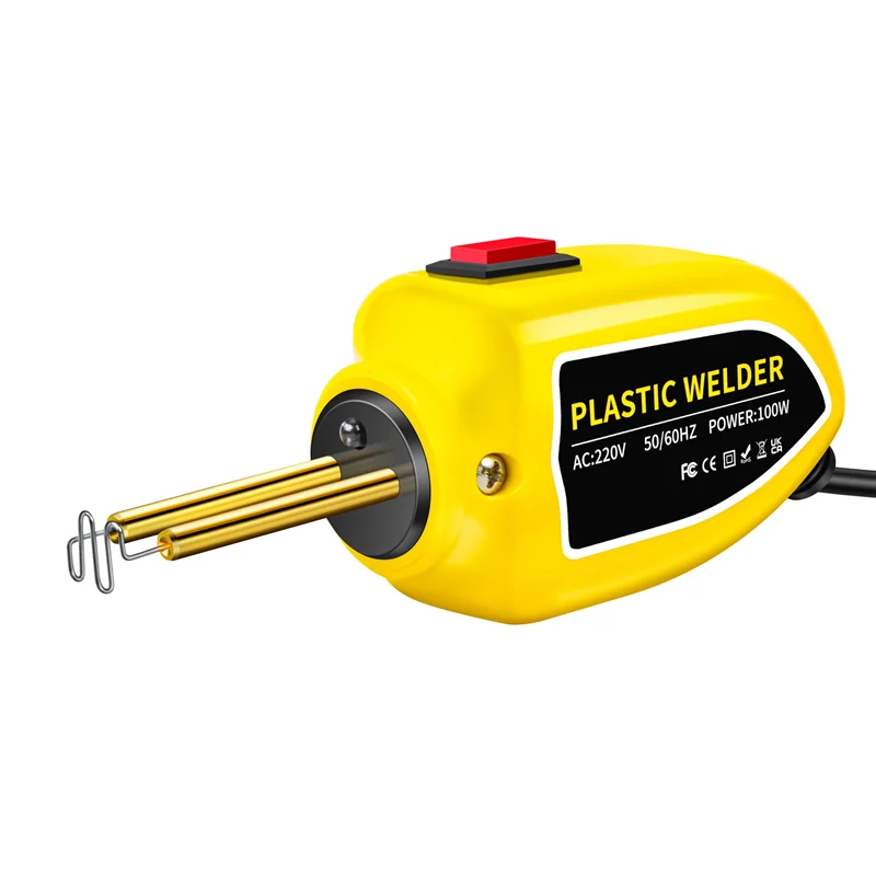 

A96Q-Portable Mini Hot Staplers Plastic Welding Machine Car Bumper Repair Kit Handheld Kit Auto Dents Repair EU Plug Yellow