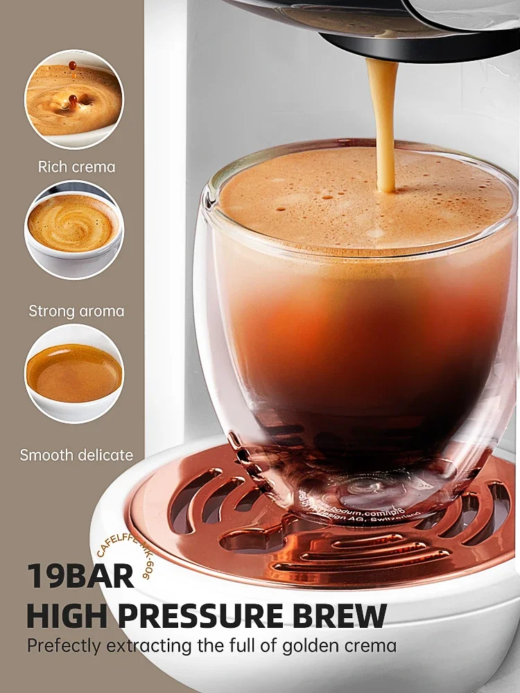 5 in 1 Cafelffe Capsule Coffee Machine Fit Dolce gusto Nespresso Capsule ESE Pod Ground Coffee K-cup 19Bar Hot/Cold,gift-giving