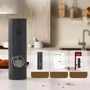 مطحنة الفلفل والتوابل الكهربائية ، أوتوماتيكية ، قابلة للتعديل ، قابلة لإعادة الشحن ، بطارية ، أداة مطبخ أفضل 8 كسارة طعام كهربائية صغيرة للمبيعات - رقم 4