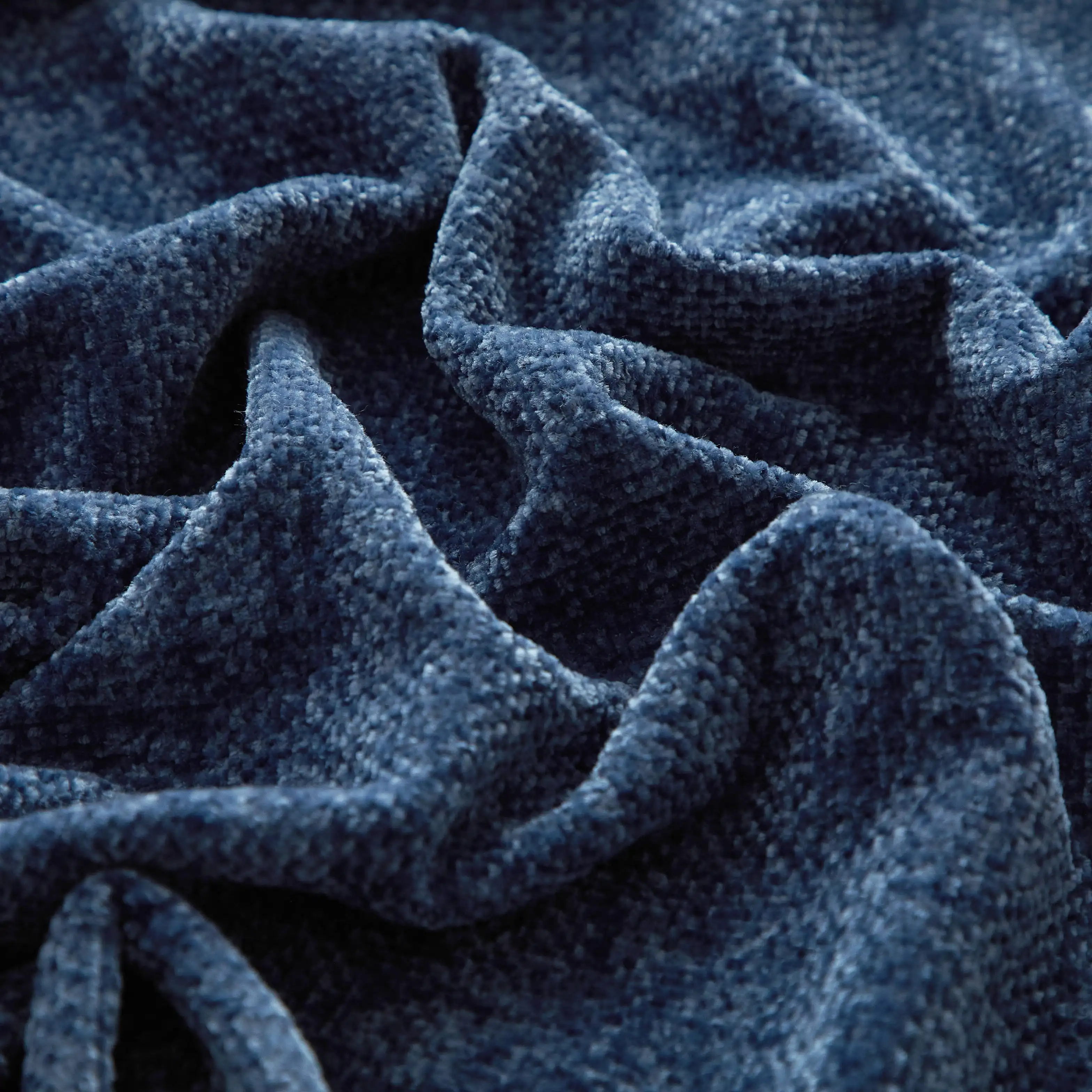 Chenille Throw Blanket, Washed Indigo, 50 in X 60 in