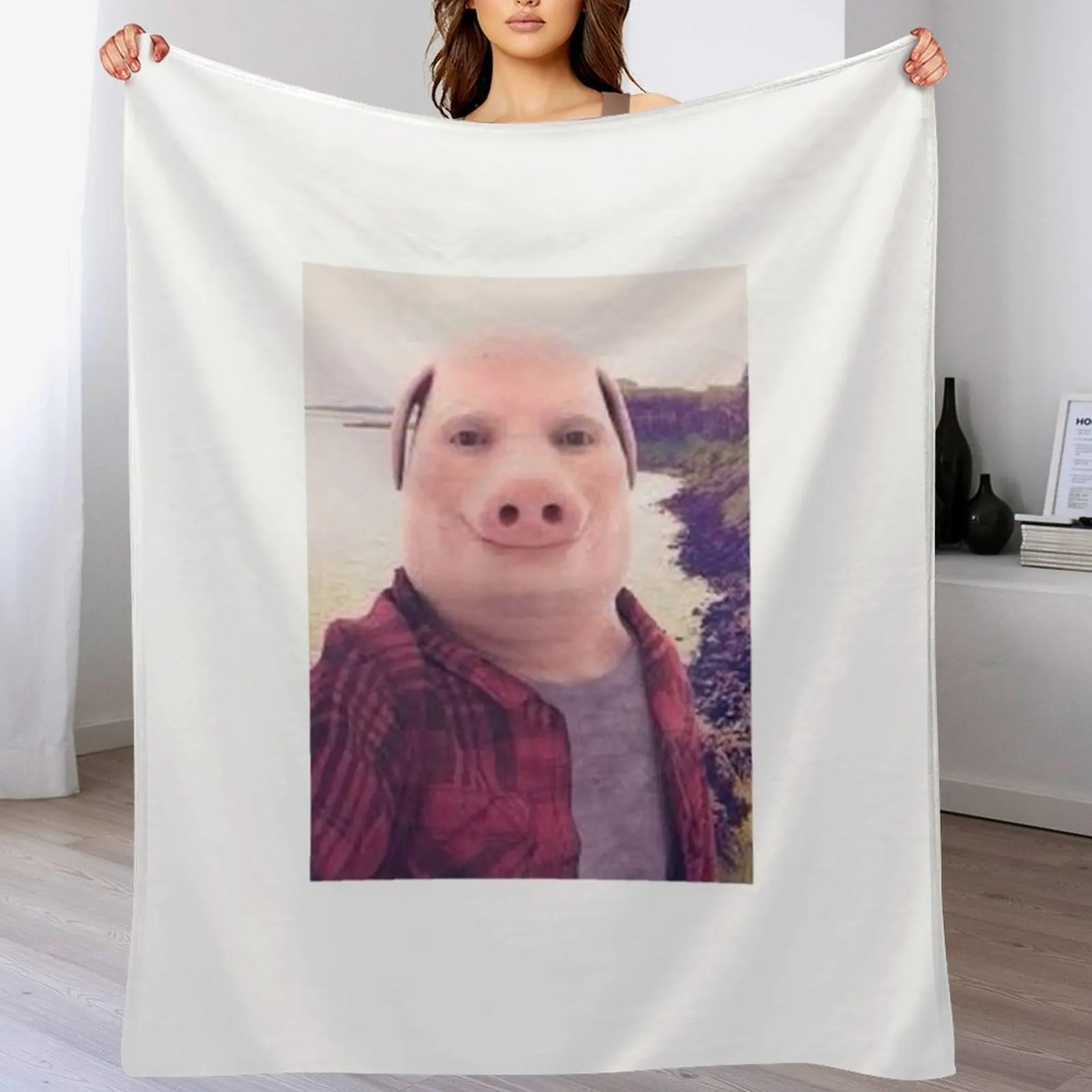 

John Pork Throw Blanket Multi Use Warm Blanket for Living Room Bedroom