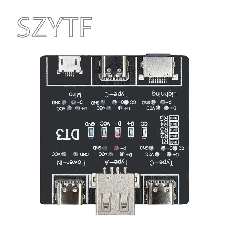 DT3 Carte de détection de câble de données Testeur de câble USB Pour iOS Android Type-C Court-Circuit On-Off Commutation Test Board Outil