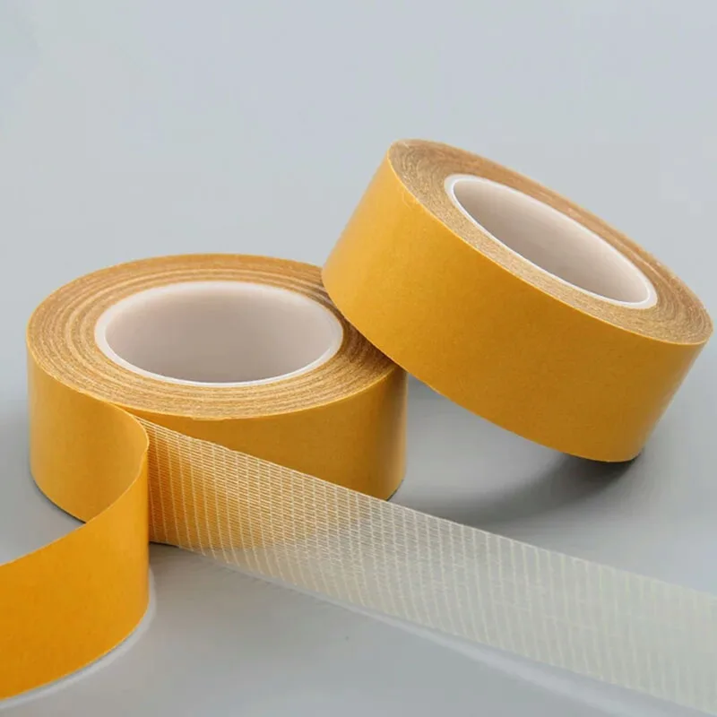 1 Roll 20m Double Sided Tape High Viscosity Grid Fiber Transparent Transparent Double Sided Tape Double-Sided Fiber Tape ﻿