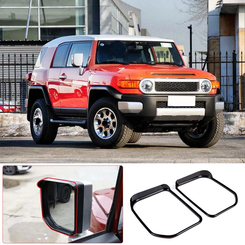 

For 2007-2021 Toyota FJ Cruiser ABS black car styling rearview mirror rain eyebrow decorative frame sticker car exterior parts