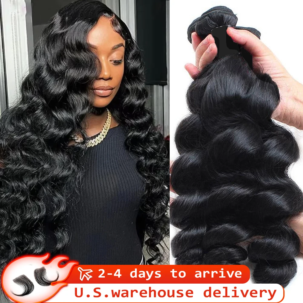 

32 38 40-дюймовые свободные глубокие волны 3 4 пучка 100% человеческие волосы Бразильские необработанные пучки волос Волнистые двойные пучки утка Наращивание