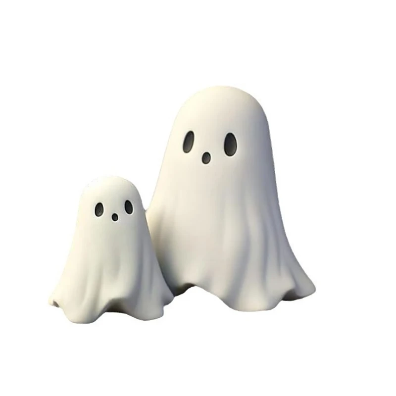 ハンドハートジェスチャーゴースト像、小さな愛のゴーストフィギュア、ハロウィーンの家の装飾、デスクトップの装飾品、かわいいデスクトップ