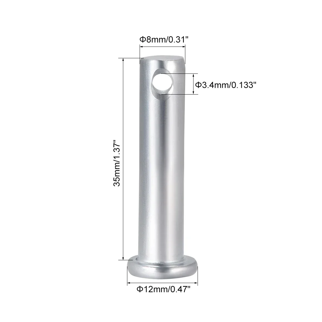 10 Stuks Enkel Gat Gaffel Pins Platte Kop Verzinkt Stalen Gaffel Pins Dia 5 Mm 6 Mm 8 Mm 10 Mm Lengte 20-90 Mm